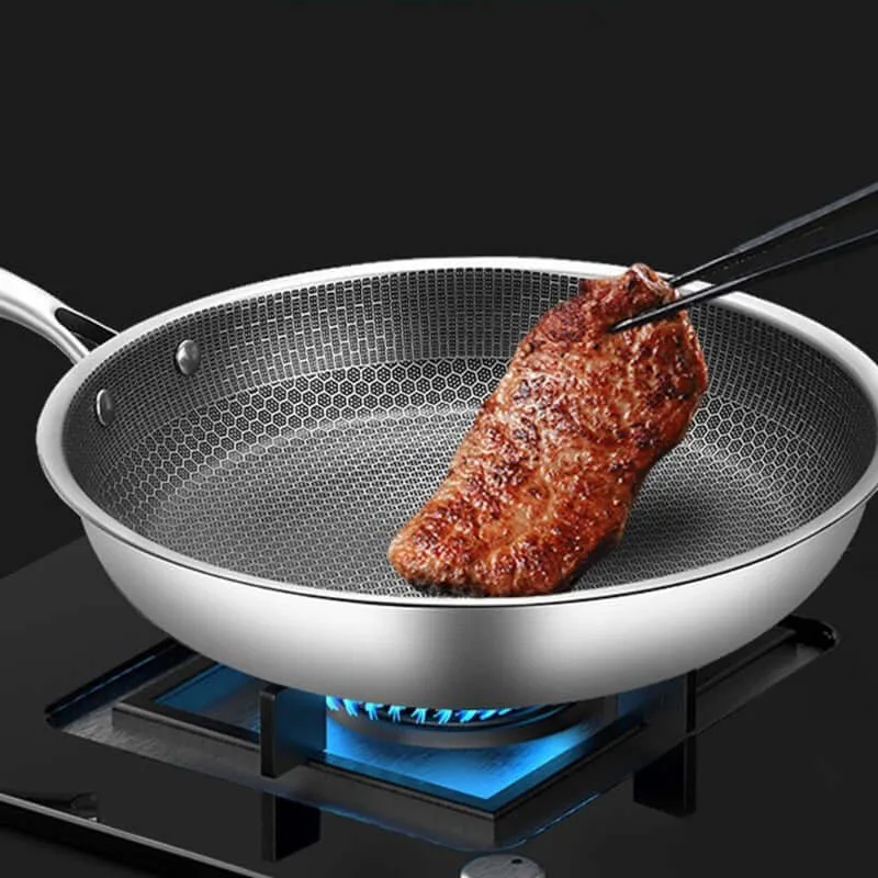 Non-Stick Stegepande 28cm - Rustfrit Stål Induktion - Ridsefast