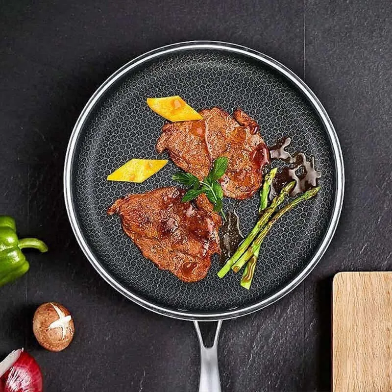 Non-Stick Stegepande 28cm - Rustfrit Stål Induktion - Ridsefast