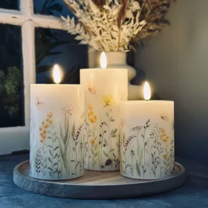 LED WILD FLORA – Sæt med 3 stk og fjernbetjening