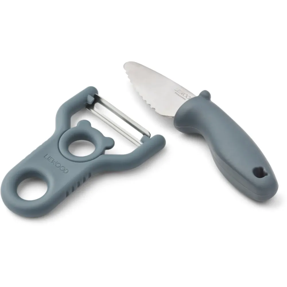LIEWOOD Whale Cobalt Pertense Skræller & Knive Sæt | Razor Sharp |