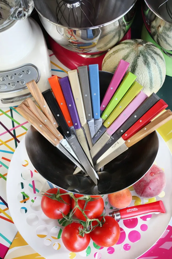 Sæt med fire skarpe bordknive no 125 i rustfrit metal og avnbøg fra Opinel, Countryside Spirit
