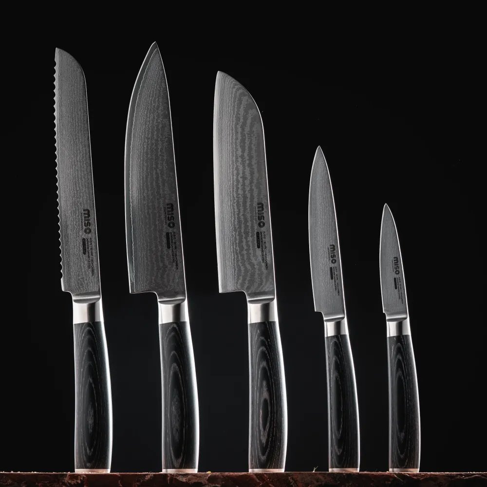 Miso - 6 dele knivsæt professional damascus hardened