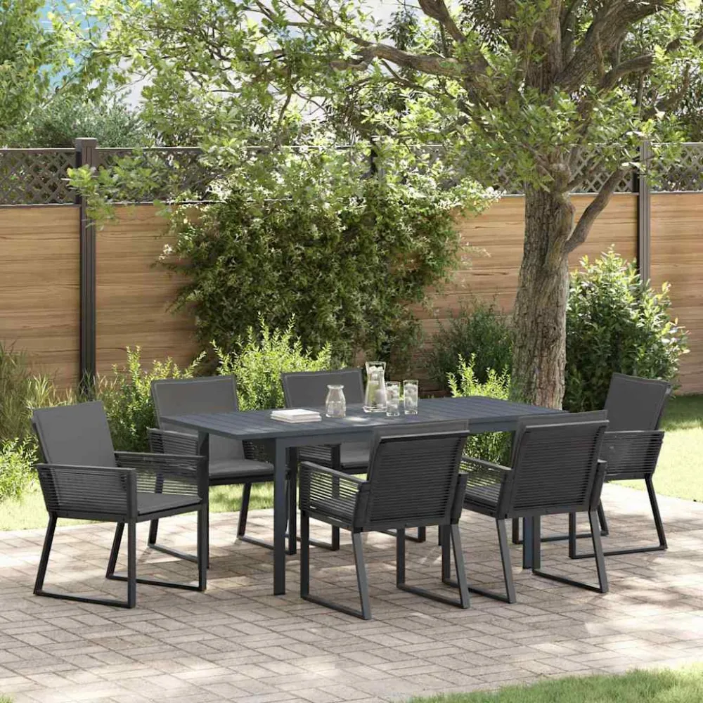 Have Spisebordssæt 7 pcs Antracit polyrattan
