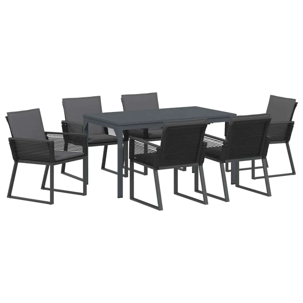 Have Spisebordssæt 7 pcs Antracit polyrattan