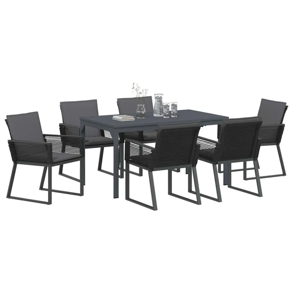 Have Spisebordssæt 7 pcs Antracit polyrattan