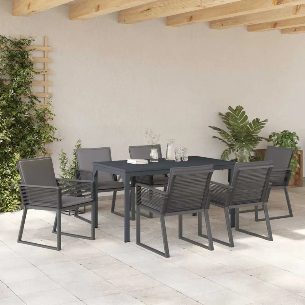 Have Spisebordssæt 7 pcs Antracit polyrattan