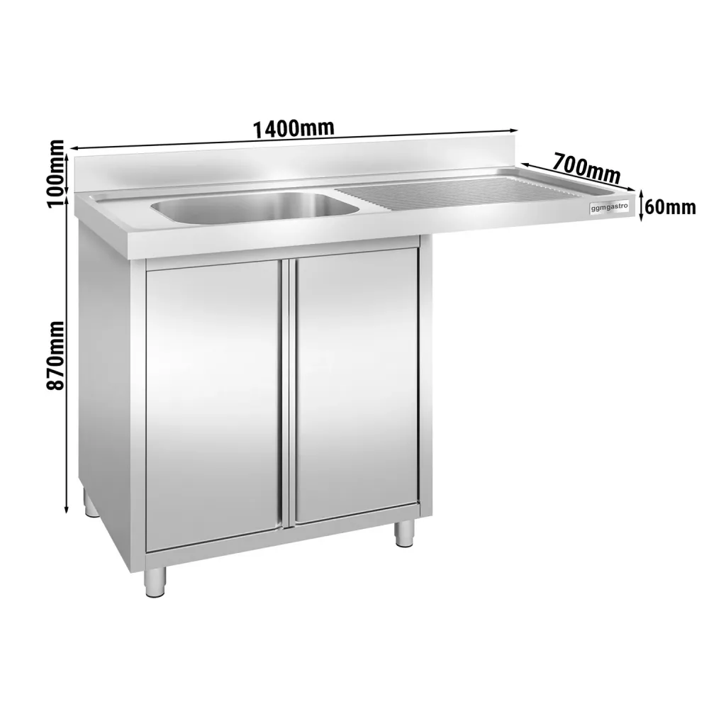 Køkkenvask hardened - med underskab - med plads til opvaskemaskine 1,2m - 1 Vask til Venstre L 40 x B 50 x D 25 cm