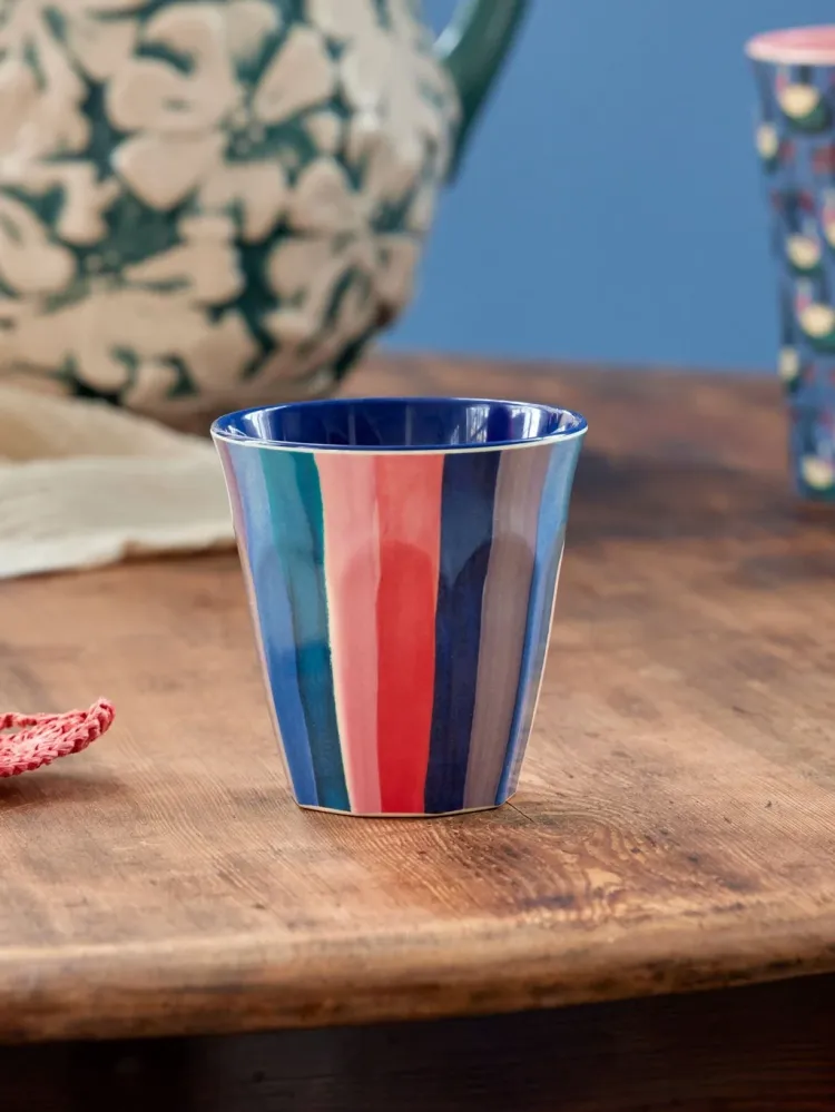 Rice Melamin Medium Kop - N.Y. Stripes Print