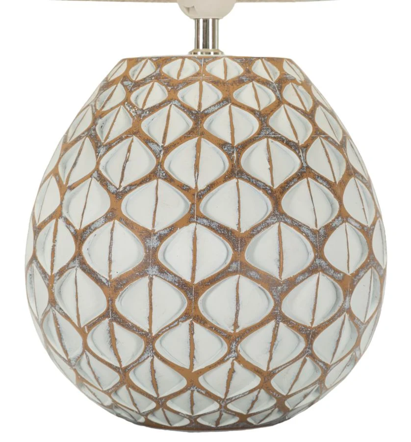 Bord i alabast af polyresin, jern og stof – 35x52 cm