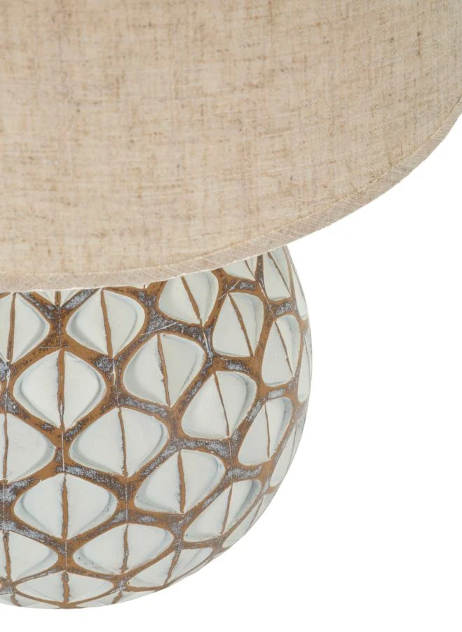 Bord i alabast af polyresin, jern og stof – 35x52 cm