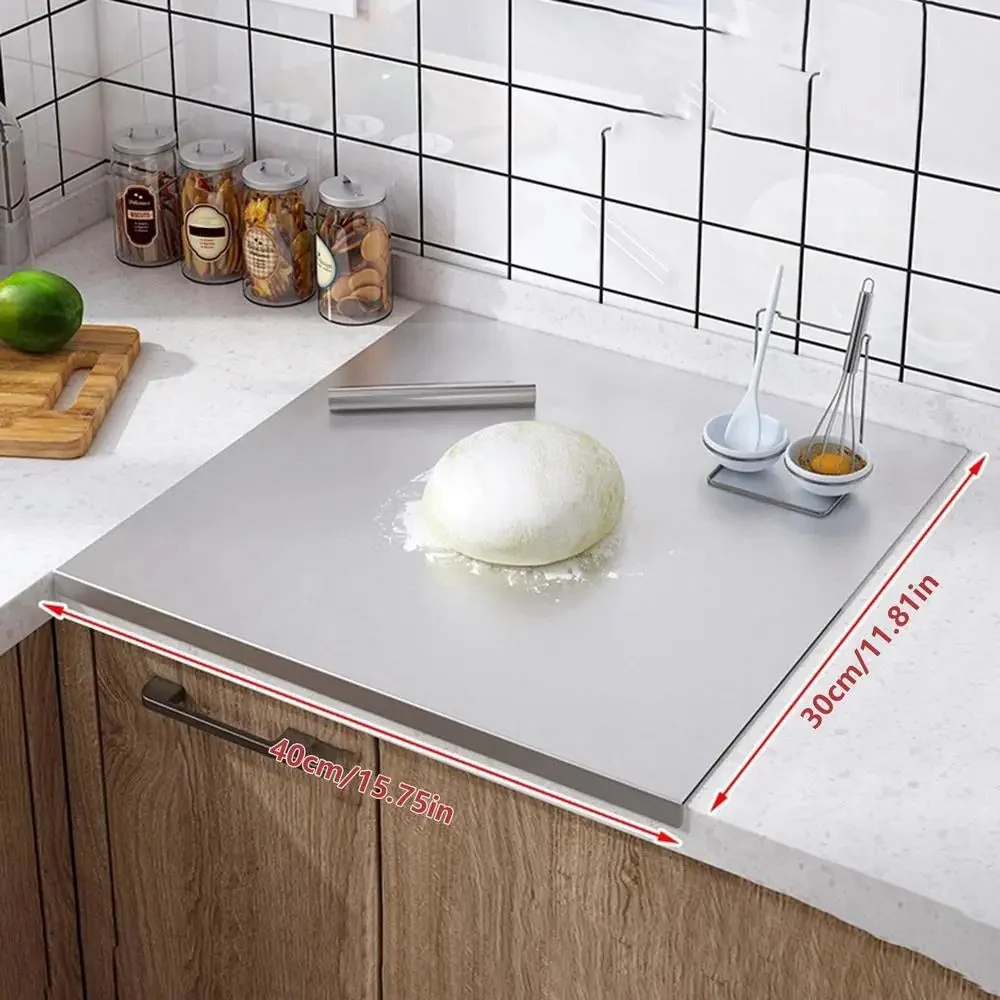 Stainless Steel Cutting Board | Durable Kitchen Surface Raised Edge 40x30cm