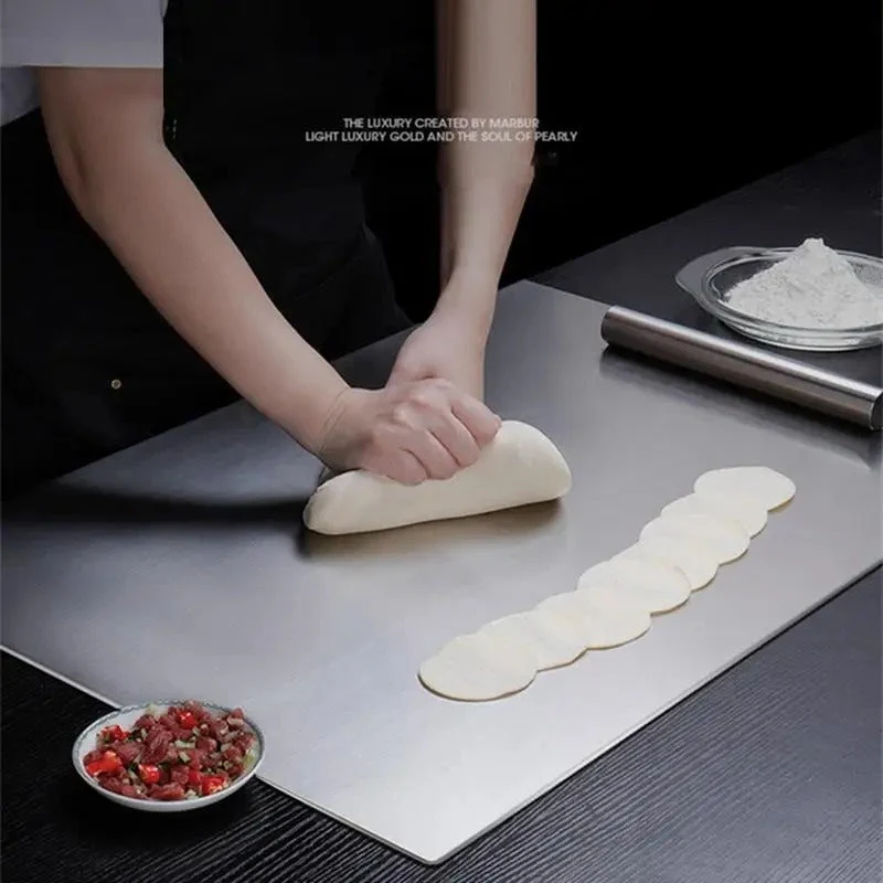 Stainless Steel Cutting Board | Durable Kitchen Surface Raised Edge 40x30cm