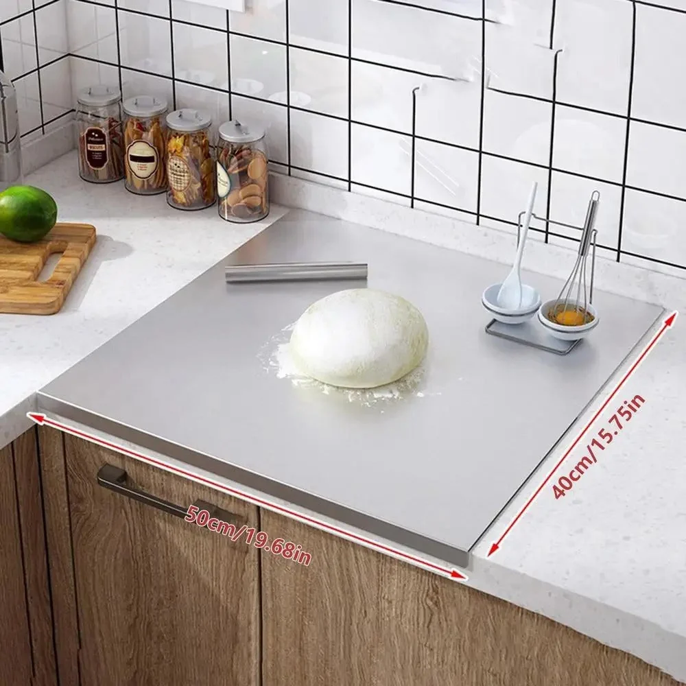 Stainless Steel Cutting Board | Durable Kitchen Surface Raised Edge 40x30cm
