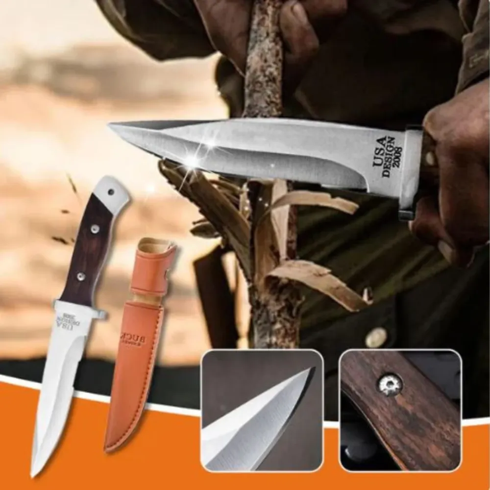 Ergonomic Grip MultiKnife - Hjem og Udendørs Multipurpose Kniv med Skede