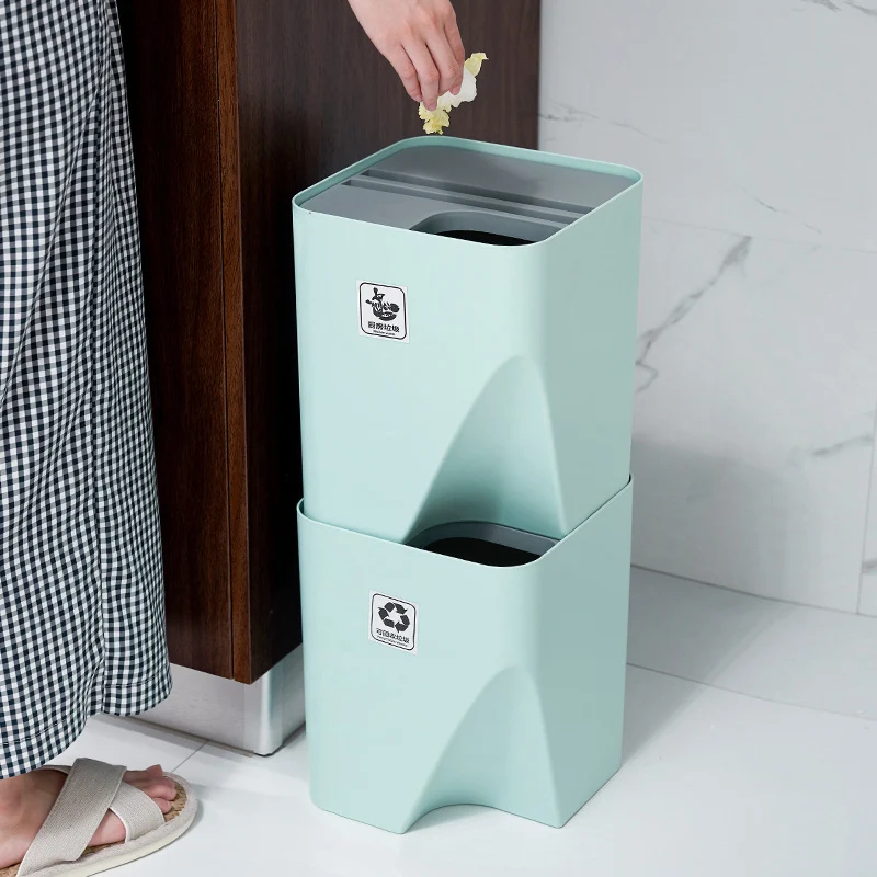 Stacked Kitchen Recycling Trash Bin BPA-Free L