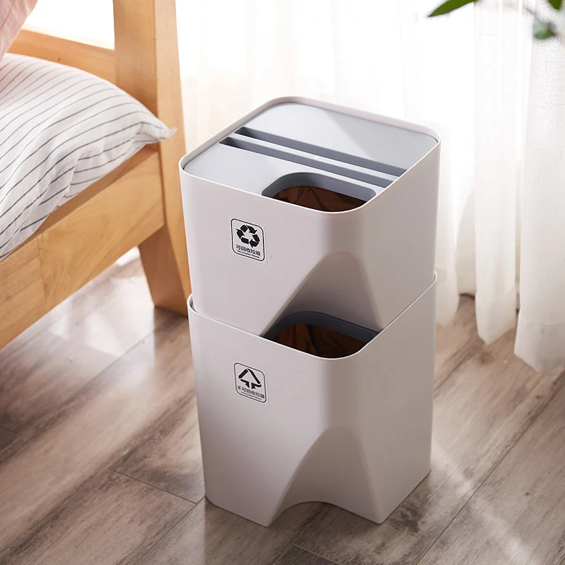 Stacked Kitchen Recycling Trash Bin BPA-Free L