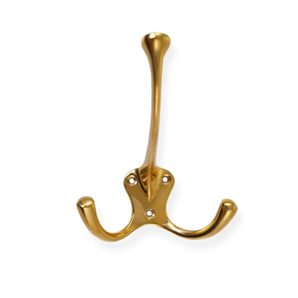 Kungsholmen • Hattekrog dobbelt, blank messing m/lak 111 mm