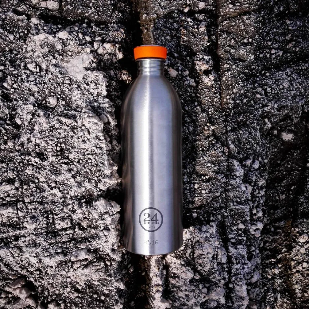 24bottles, Litro vandflaske, sølvfarvet - 1000ml.