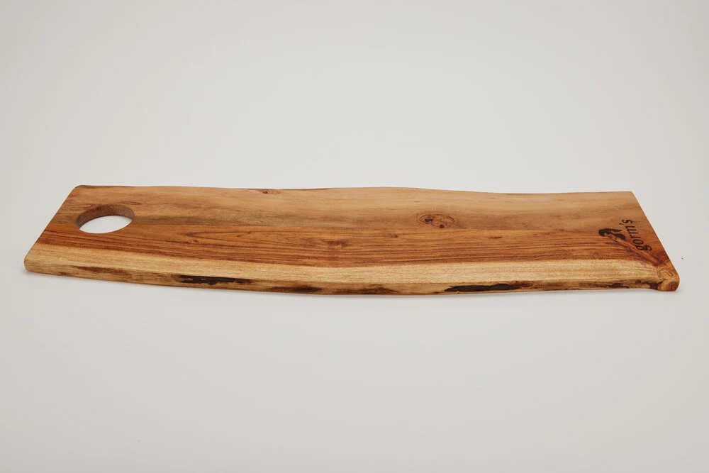 Aflangt skærebræt, acacia - 17x55 cm.