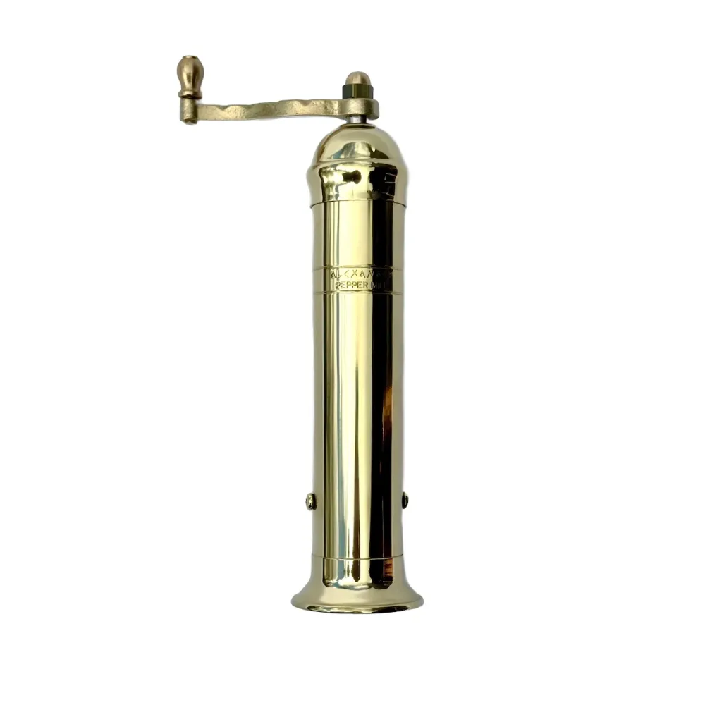 Large brass mill - stor messing peberkværn 25 cm. Alexander Handcrafted Mills