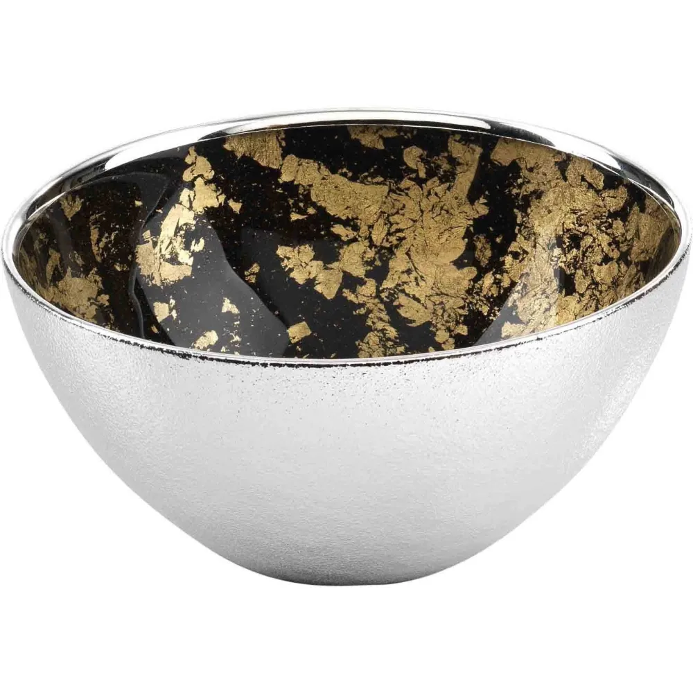 Argenesi Gold Leaf glasskål 16cm mat sort 1.754141