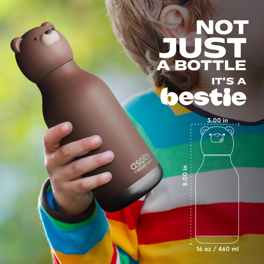 Asobu Termoflaske med sugerør Bestie - Bjørn 460 ml