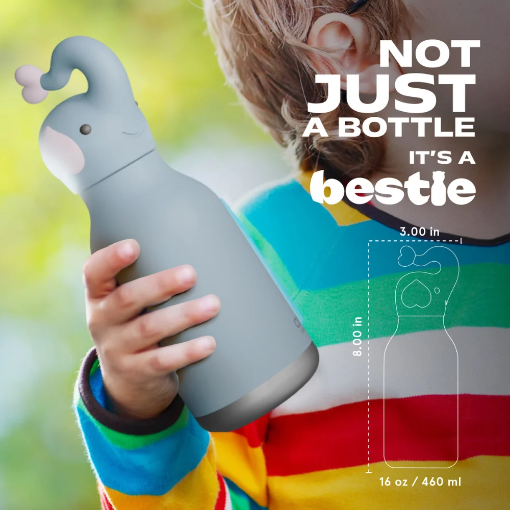 Asobu Termoflaske med sugerør Bestie - Elefant 460 ml