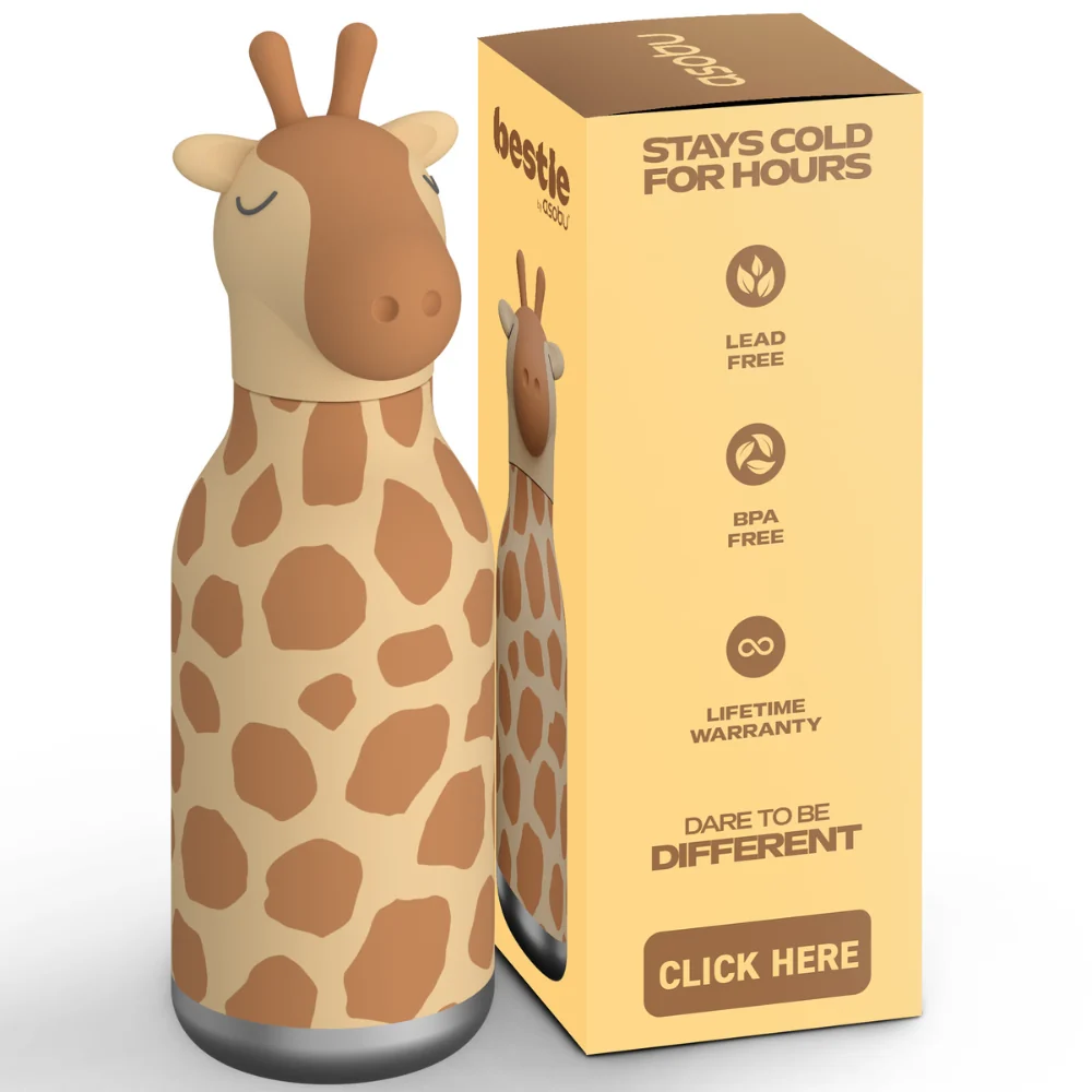 Asobu Termoflaske med sugerør Bestie - Giraf 460 ml