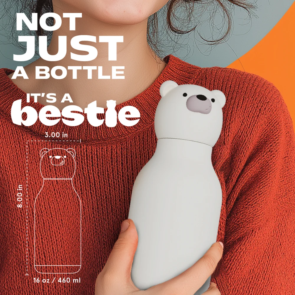 Asobu Termoflaske med sugerør Bestie - Isbjørn 460 ml