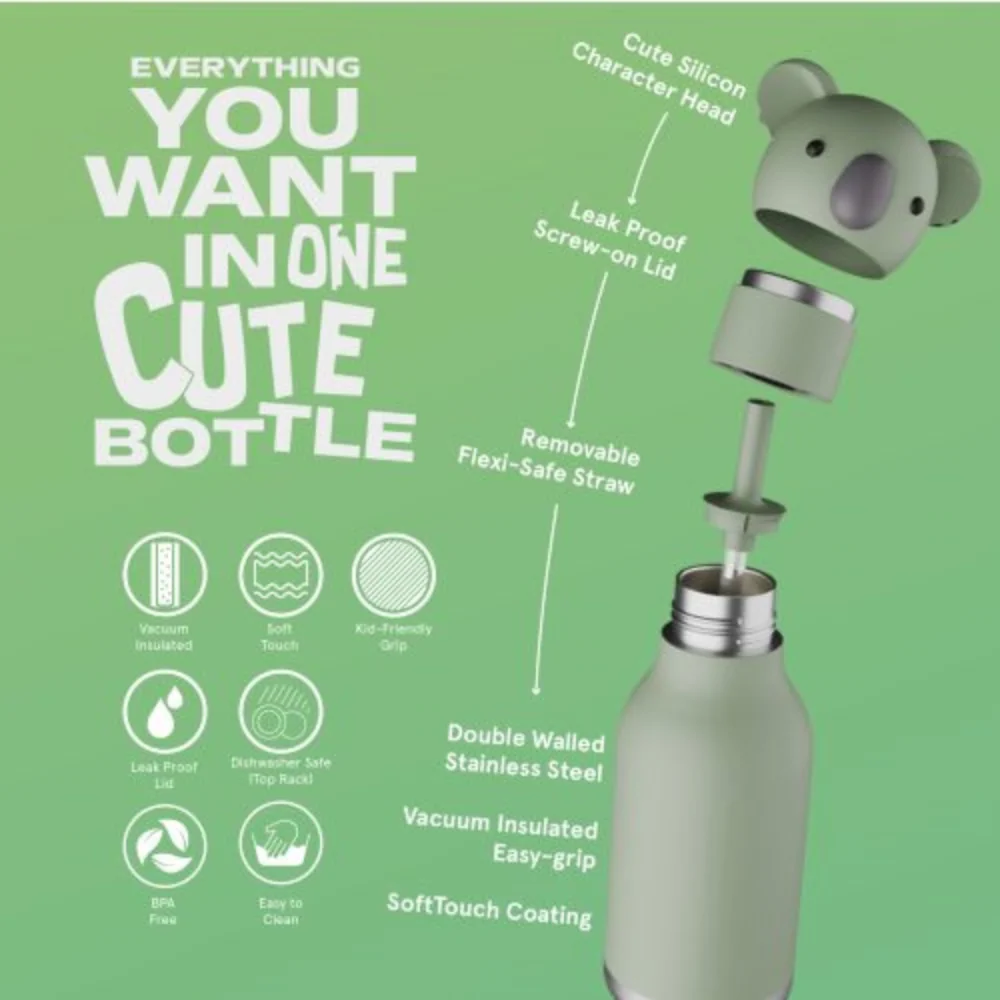 Asobu Termoflaske med sugerør Bestie - Koala 460 ml