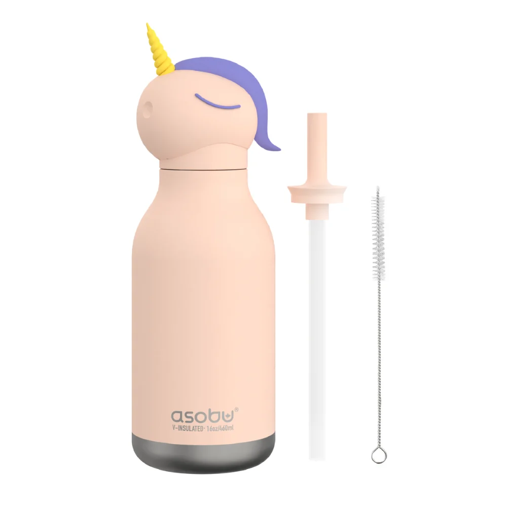 Asobu Termoflaske med sugerør Bestie - Unicorn 460 ml