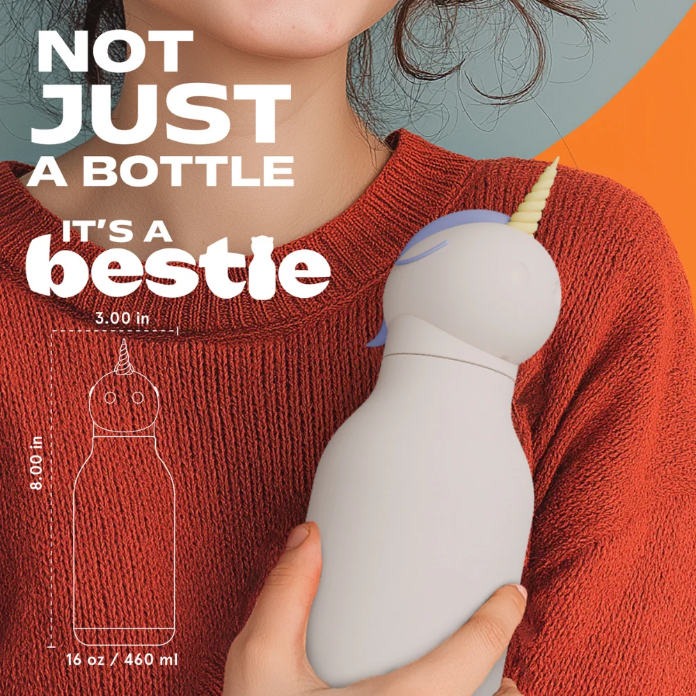 Asobu Termoflaske med sugerør Bestie - Unicorn 460 ml