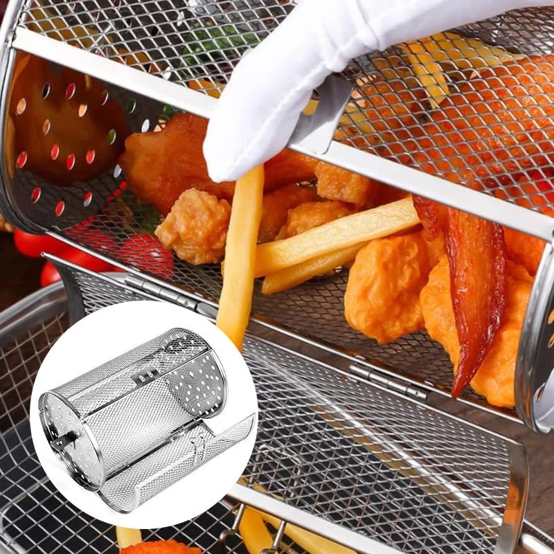 Automatisk roterende grillbur i rustfrit stål