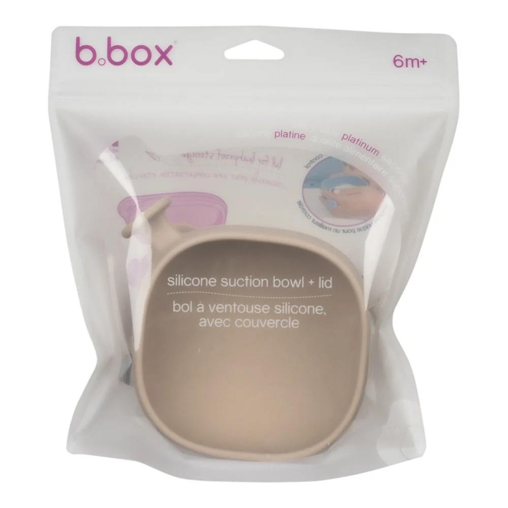 B.box Silikone skål med sugekop latte