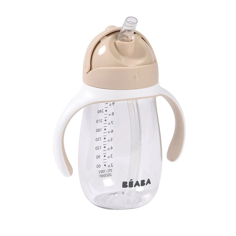 Beaba Baby non-cap tritan Bidon med sugerør 300 ml Clay Earth