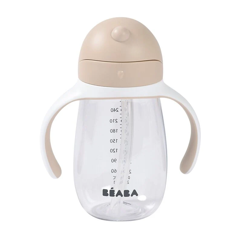 Beaba Baby non-cap tritan Bidon med sugerør 300 ml Clay Earth