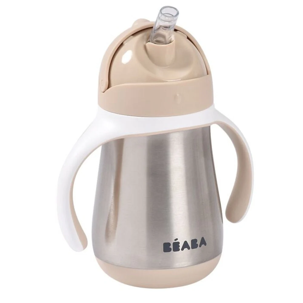 Beaba Baby termoflaske med sugerør 250 ml Clay Earth