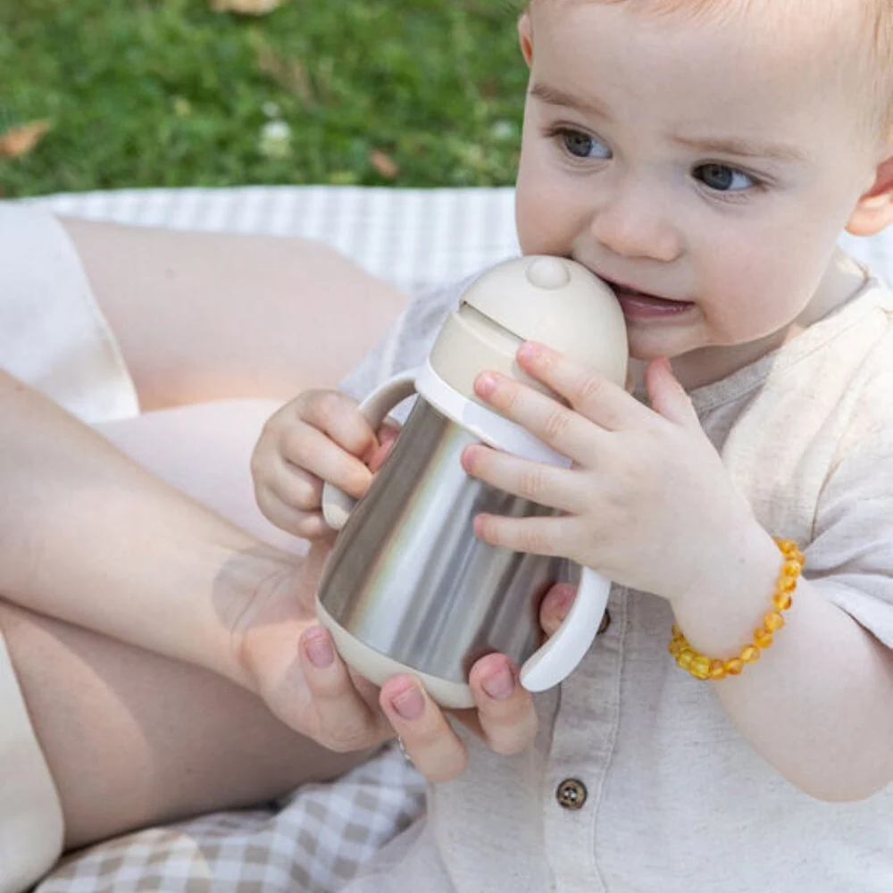 Beaba Baby termoflaske med sugerør 250 ml Clay Earth