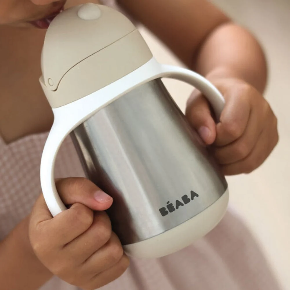 Beaba Baby termoflaske med sugerør 250 ml Clay Earth