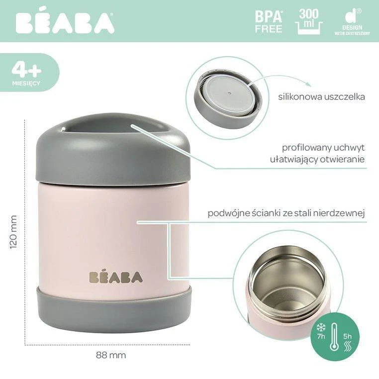 Beaba Baby termokande 300 ml mørk tåge