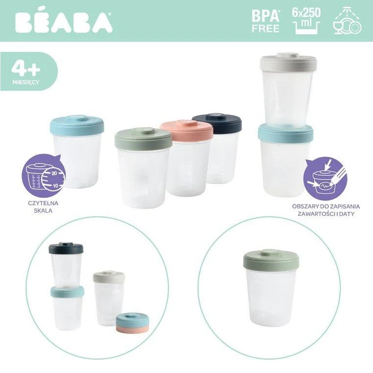 Beaba Clip krukke sæt 6 stk. (6x250ml)
