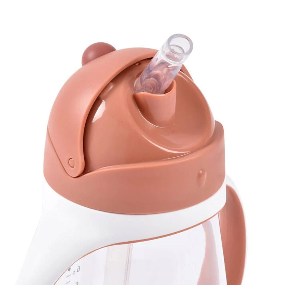 Beaba Drypfri flaske med sugerør, tritan, 300 ml, terrakotta