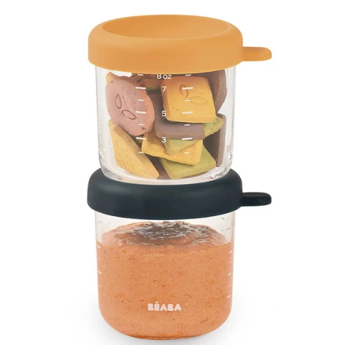 Beaba glasbeholder med låg Night blue Honey 2 x 250 ml