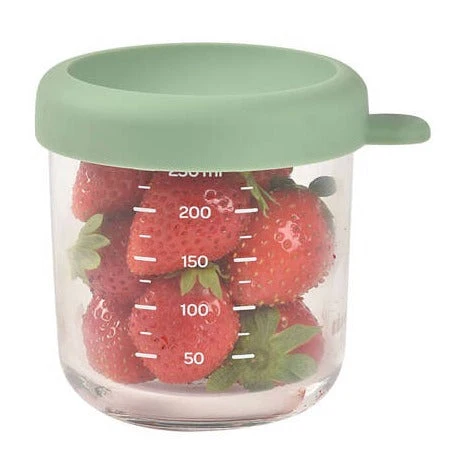 Beaba Glasbeholder med låg Salviegrøn 250 ml