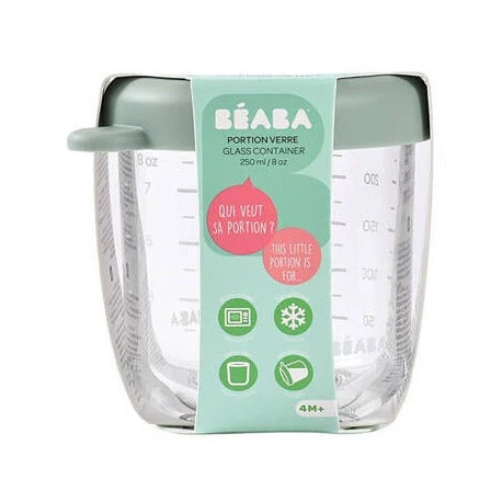 Beaba Glasbeholder med låg Salviegrøn 250 ml