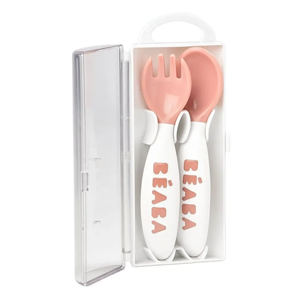 Beaba Plastbestik i etui nude