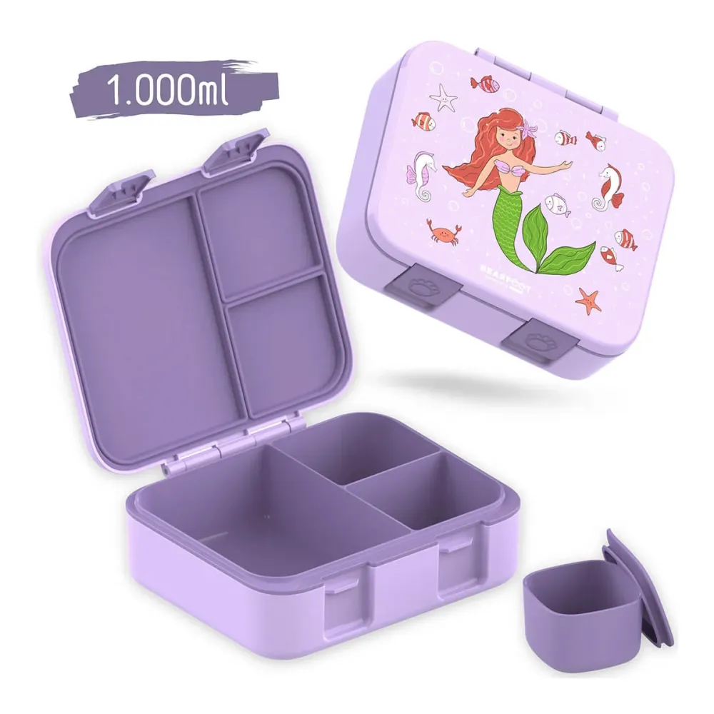 Bearfoot Bento COMPACT Madkasse, 650 ml - Lilla Havfrue