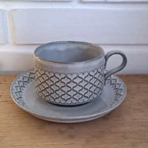 Bing & Grøndahl/ Nissen. Grå cordial, Kaffekop 8 cm. #305