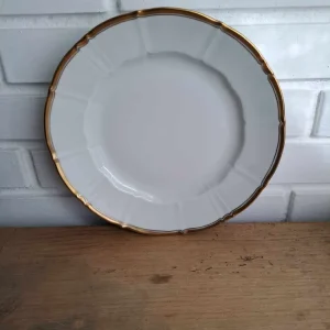 Bing & Grøndahl. Offenbach med guld, Flad tallerken 21,5 cm. #326