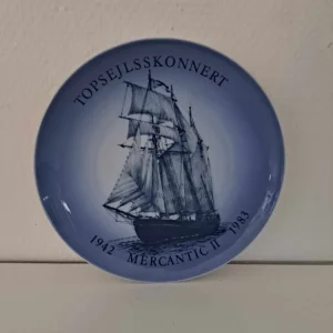 Bing & Grøndahl. Skibsplatte, Topsejlsskonnert Mercantich 2. 1983 #8622/619